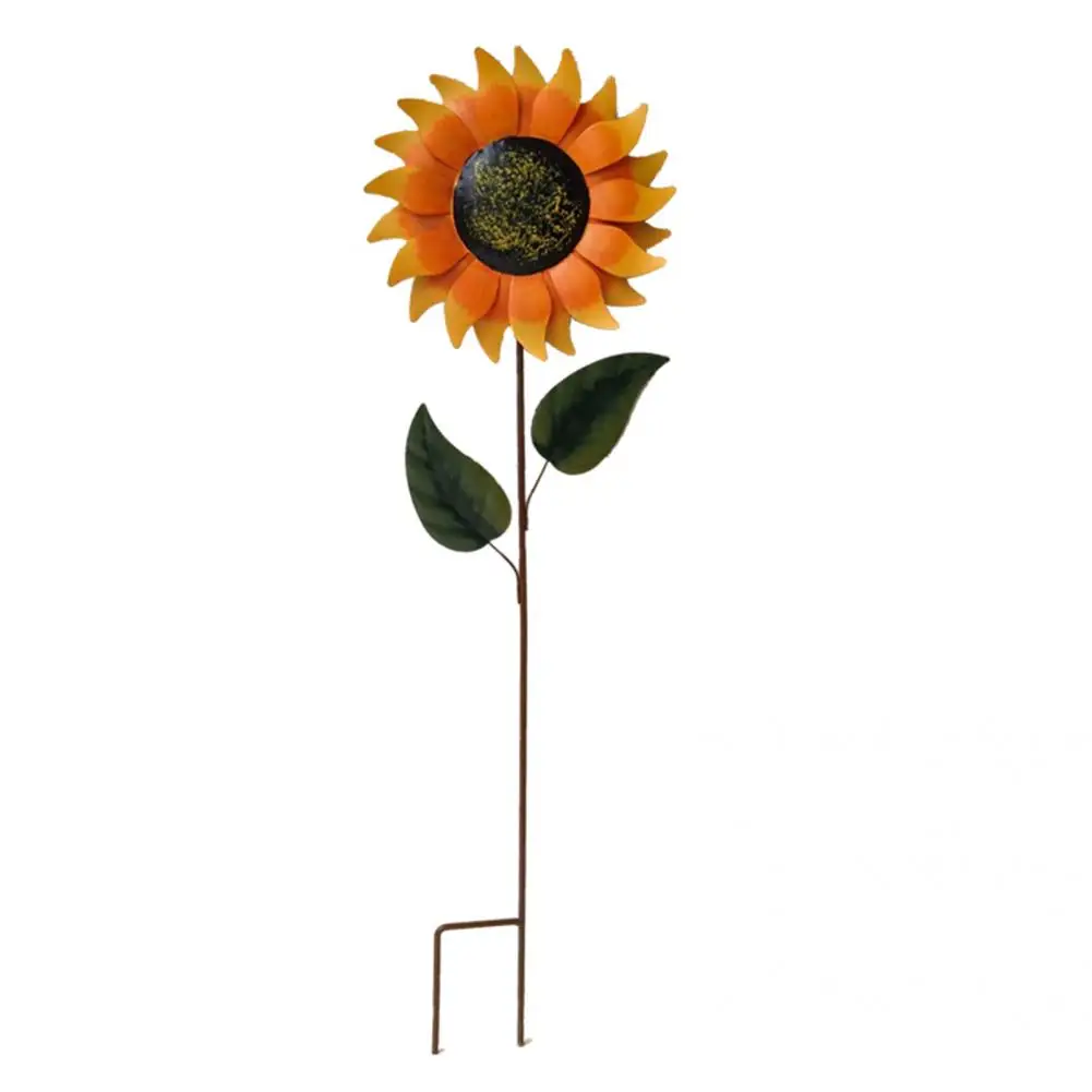 

Decorative Beautiful Farmhouse Sunflower Wind Spinner Metal Garden Sculpture Exquisite for Patio