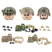modern army special forces soldier figures equipment building blocks military weapon camouflage vest helmet part bricks toy kids