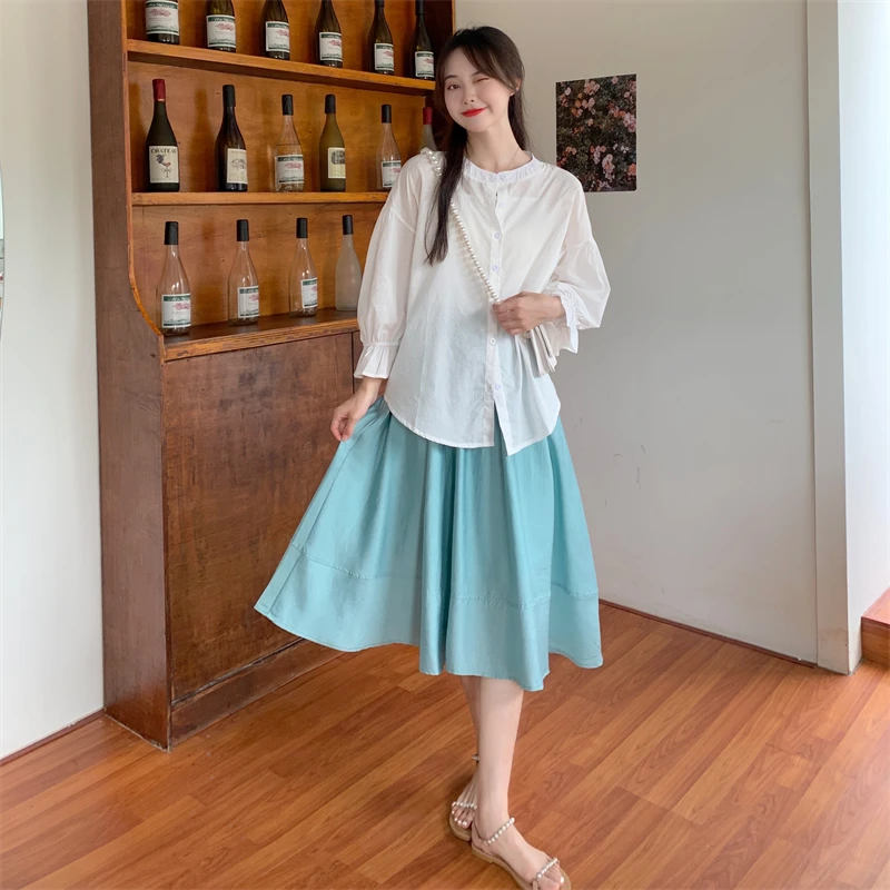 

Top Temperament Was Thin Round Neck White Long-sleeved Shirt Female Design Sense Niche Summer New Korean Style Shirt