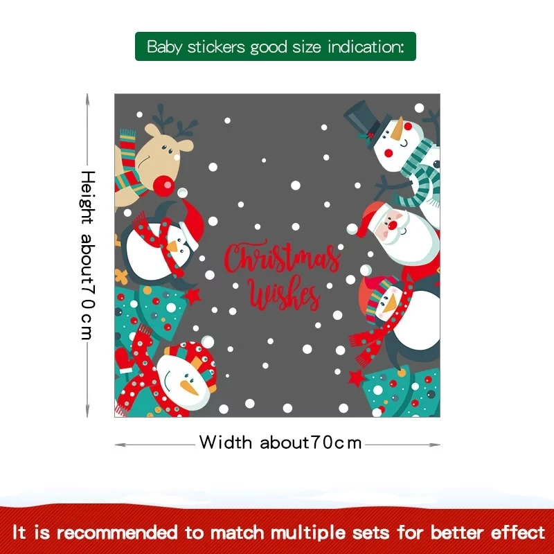 

Big Merry Christmas Wall Stickers Family New Year Window Decoration Fashion Creative Santa Home Decoration
