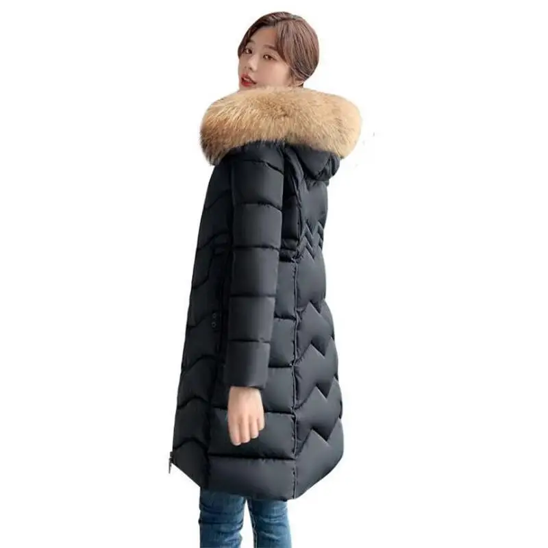 

2020 New Fashion Winter Jacket Women Big Fur Belt Hooded Thick Down Parkas X-Long Female Jacket Coat Slim Warm Winter Outwear