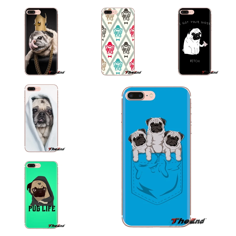 Для huawei G7 G8 P7 P8 P9 Lite Honor 4C 5X 5C 6X Коврики 7 8 9 Y3 Y5 Y6 II 2 Pro 2017 мопса мягкие прозрачные