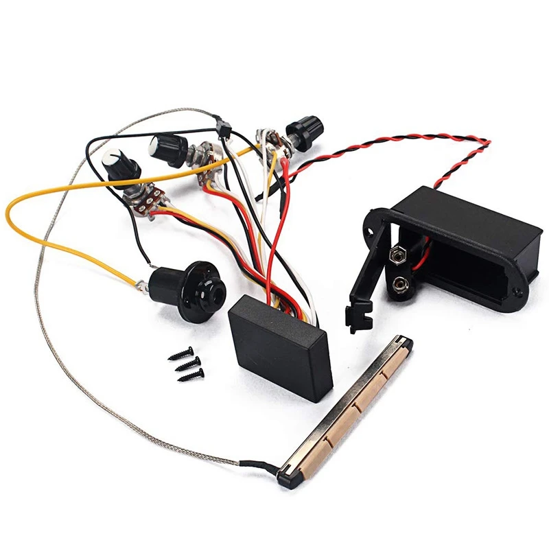 

Guitar Pickup Preamp Active Amplifier Treble and Volume Control for Acoustic Bass Electrical Ukulele