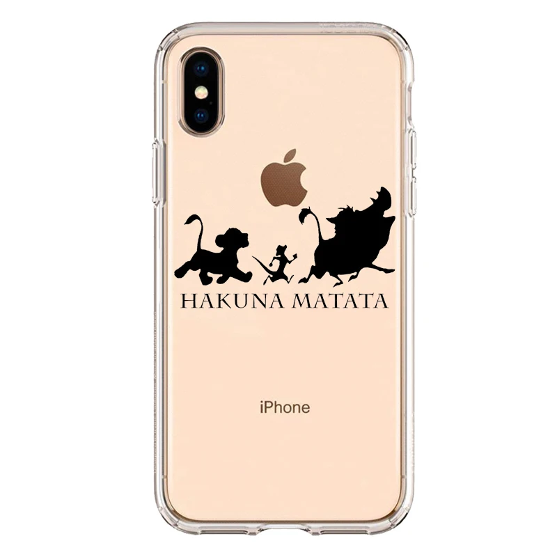 TPU Милый мягкий силиконовый чехол из ТПУ с изображением короля льва Simba для телефона iPhone XS MAX 6 6S 7 8 Plus X XR прозрачный чехол - Цвет: TPU