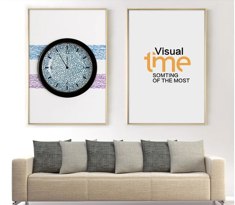 Настенная живопись на холсте минималистичные креативные часы в скандинавском
