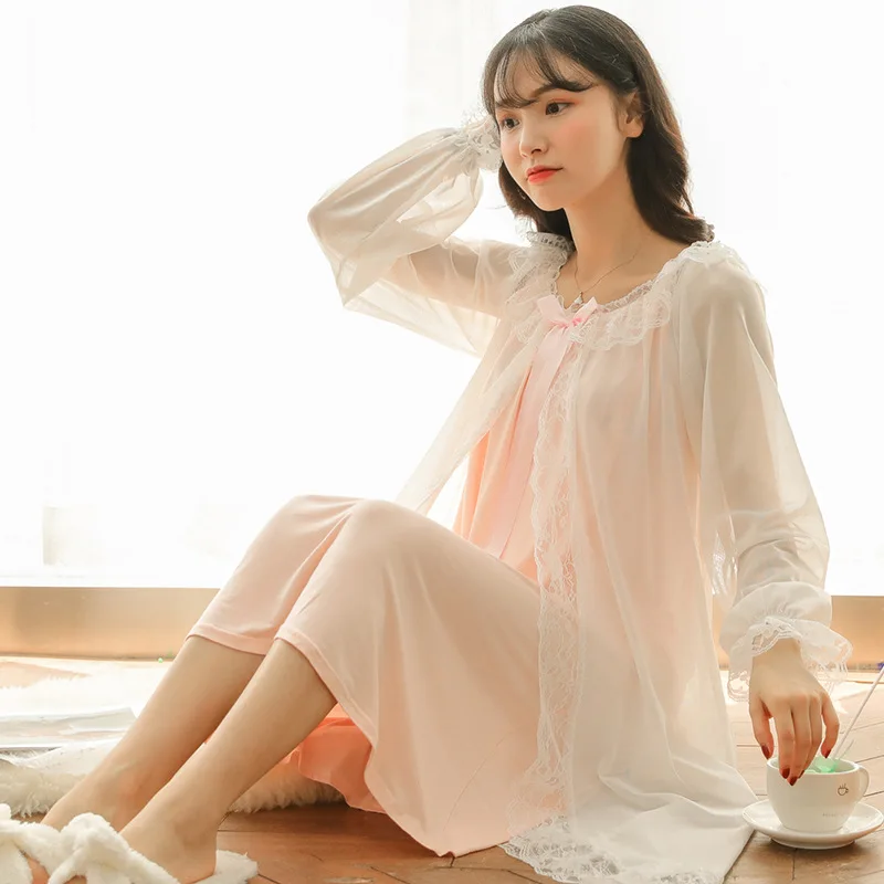 2019 кружевные ночные рубашки с круглым вырезом в викторианском стиле ночная