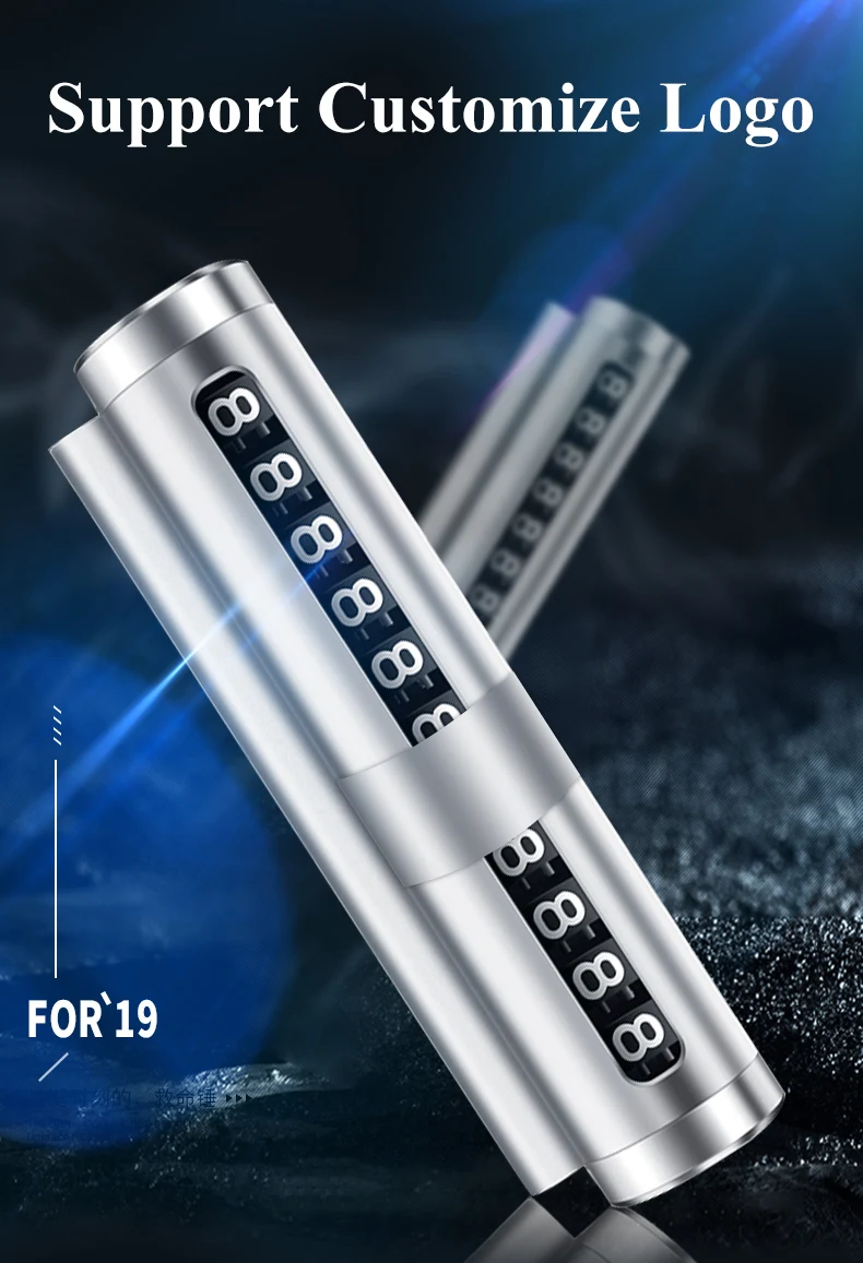 

Car Temporary Parking Card Universal Metal Rotate Phone Number Plate Aluminum Stickers Park Stop in Car-styling Auto Accessories