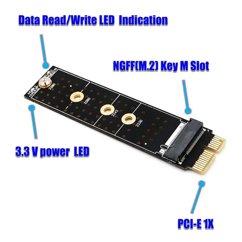 адаптер pcie m2 nvme ssd m2 pcie x1 raiser pci e pci express m соединит