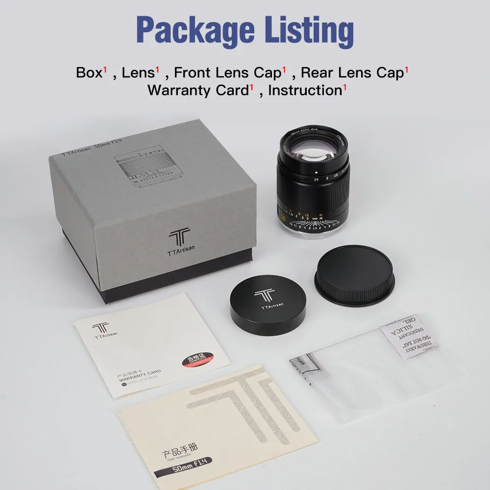 TTArtisan 50mm F1.4 ASPH Full Frame Manual Focus Lens for Sony E /Nikon Z /Canon R /Sigma Leica Panasonic L Mount Cameras | Электроника