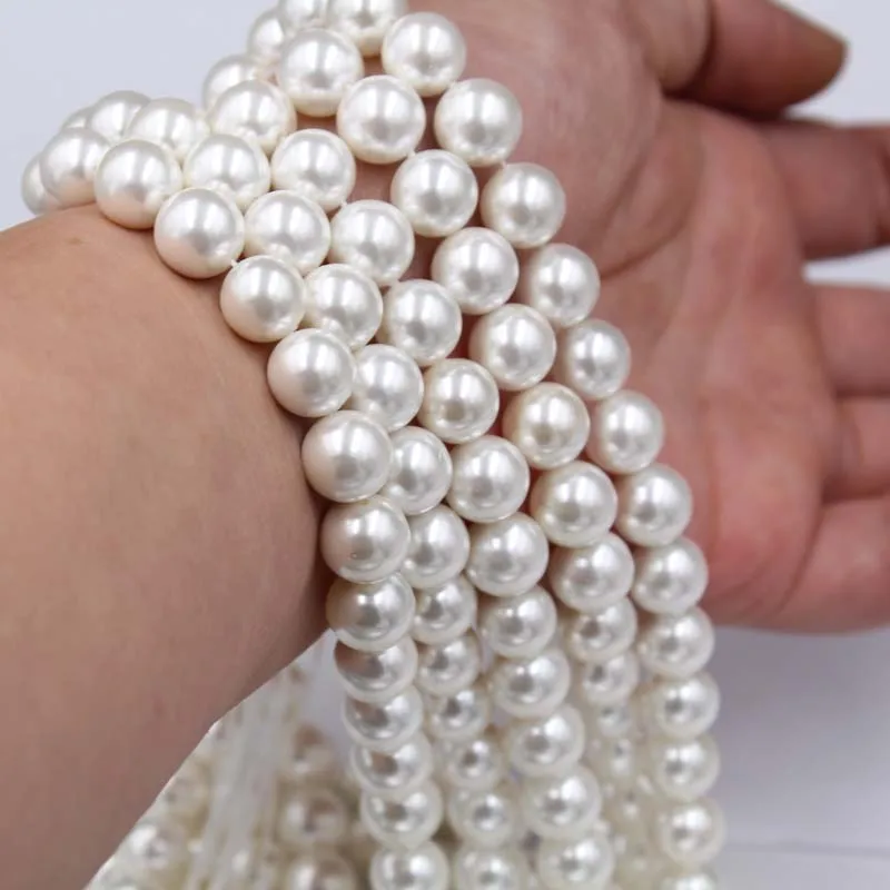 Натуральный белый жемчужный Круглый свободный бисер 15 7 дюйма для изготовления