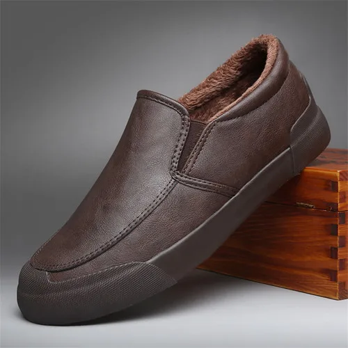 

Мужские кожаные туфли Dacomfy, повседневные лоферы, удобная теплая нескользящая обувь для вождения, зимние кроссовки, слипоны на плоской подош...