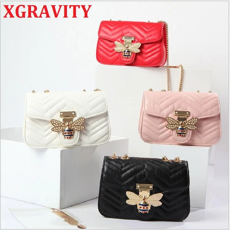 Сумка мессенджер XGRAVITY H081 Женская на цепочке дизайнерский саквояж кросс боди с