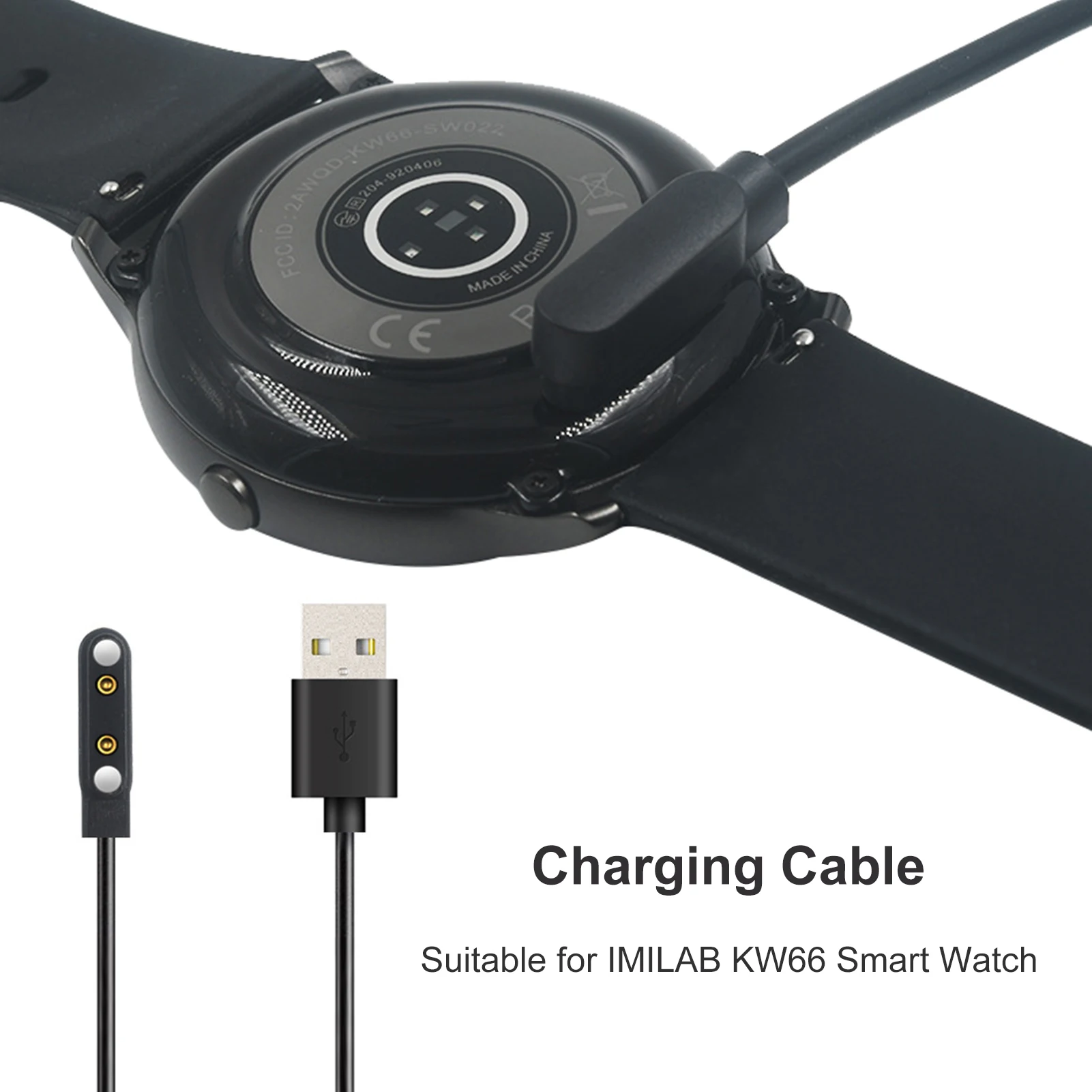 

USB Chargers For Xiao-Mi IMILAB KW66 Smart Watch Dock Charger Adapter Magnetic USB Charging Cable Base Wire Charging Accessories