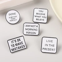 inspirational sentences enamel pin become what you believe brooches accessories clothes backpack badge gift for friends