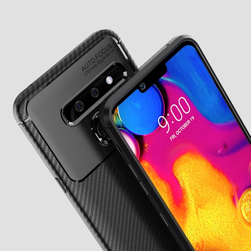 Для LG G8 ThinQ чехол из углеродного волокна противоударный мягкий Силиконовый ТПУ