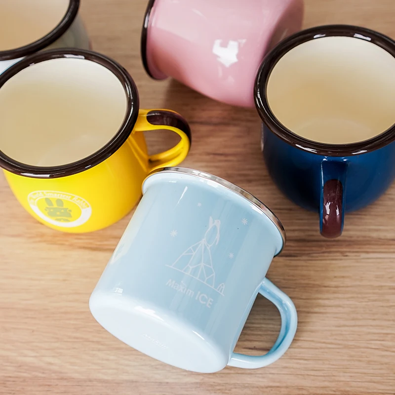 Кофейная чашка чайная эмалированная старинный чайник в стиле ретро