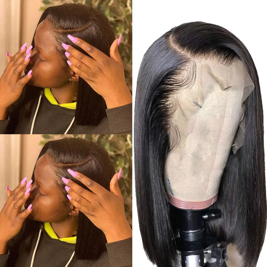 

Toocci 13x4 Lace Frontal Bob Wig Virgin Remy Brazilian Human Hair Lace Front Wig WIth Baby Hair For Black Women