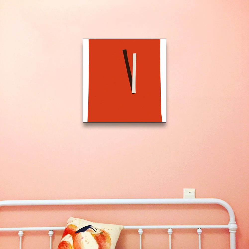 

Cassisy Canvas Painting Abstract Clock Red Retro Posters and Prints Decorative Wall Pictures for Living Room Home Decoration