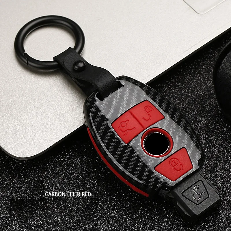 

ABS Carbon fiber Car Remote Key Case Cover For Mercedes benz A B R G Class GLK GLA w204 W251 W463 W176 Car Styling Accessories
