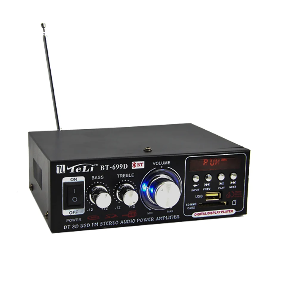 AIYIMA 12V Цифровой Мощность усилитель 2,0 канальный Авто усилители Bluetooth автомобильный усилитель Поддержка FM SD карта U диск Автомобиль дома
