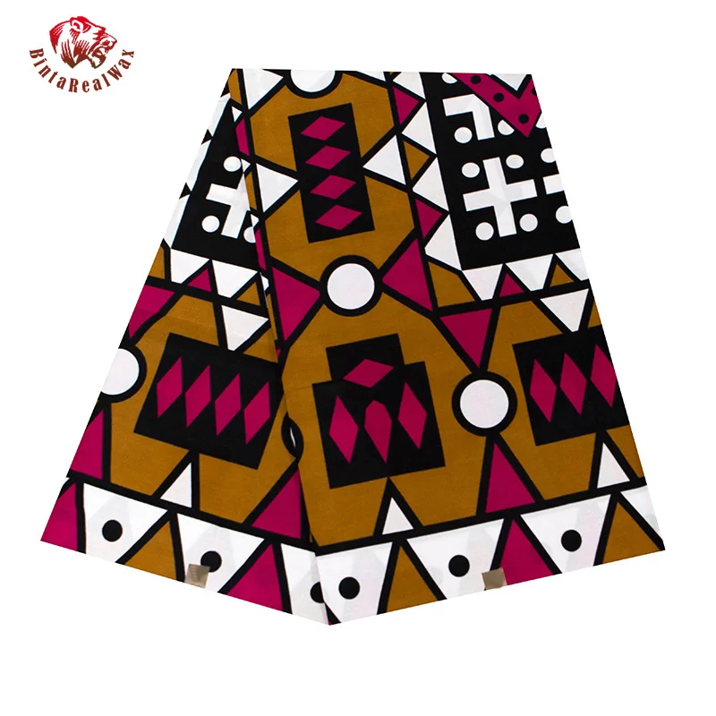 Bintarealwax Новая африканская вощеная ткань принтом новый воск bintareal ткань восковый узор принт ткани Анкара Африканский батик ткань 24FS1362