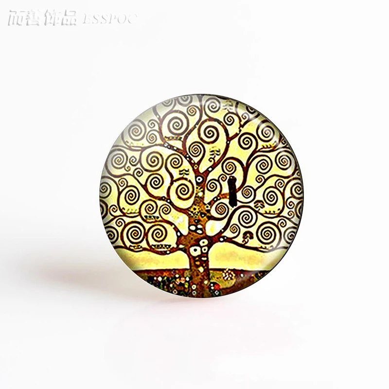 Подвеска Древо жизни 5 шт./лот 25 мм круглый стеклянный кабошон драгоценный камень