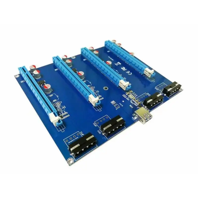 

1 to 4 Port PCI Express Switch Multiplier HUB Riser Card for BTC Miner Expansion PCI-E X1 to 4PCI-E X16 Expansion Kit