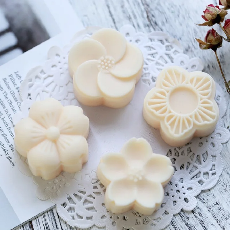 

DIY Handmade Soap Silicone Mold Flower Sakura Cherry Blossom Shape Homemade Soap Aromatherapy Candle Mold Cake Decorating Tool