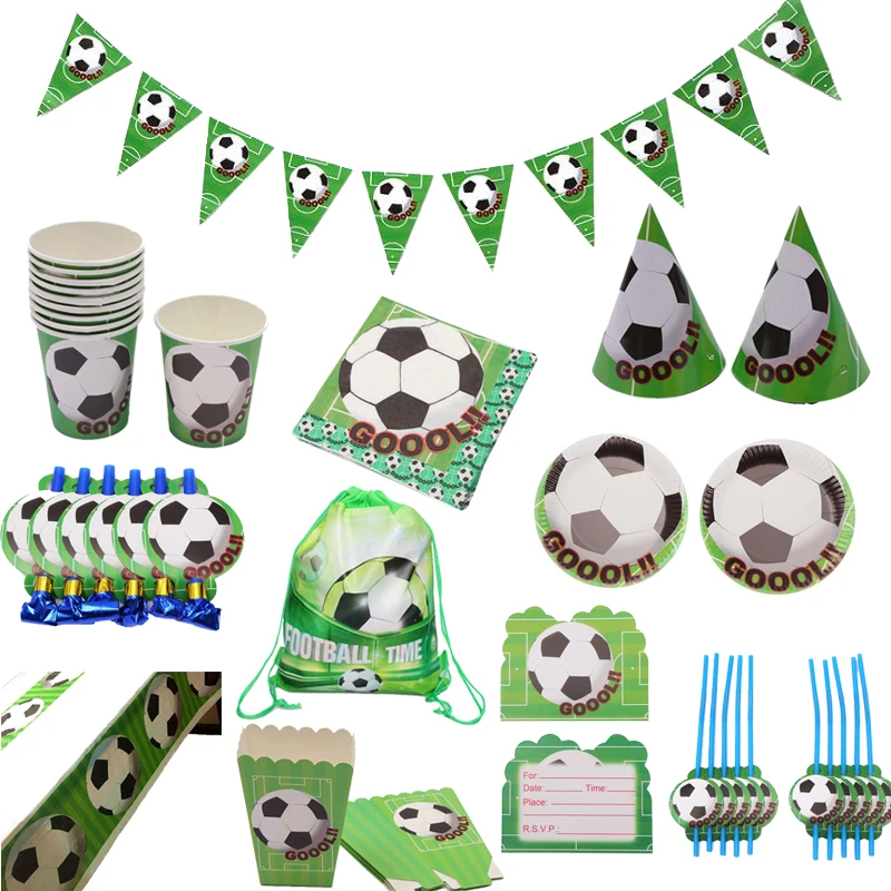 

Футбольная тематическая вечеринка посуда Бумага салфетка под тарелку кружку флаг шляпа Детские сувениры Подарочная сумка скатерть соломе...