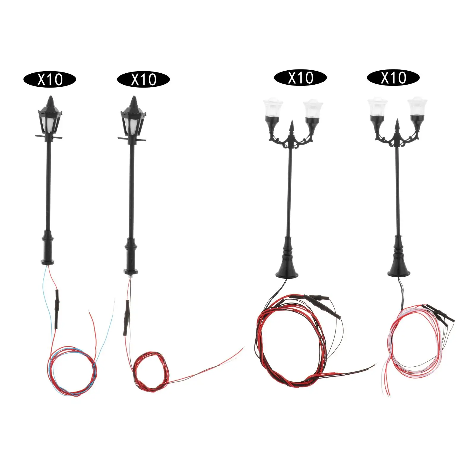 

10pcs Railroad Street Light Scenery Garden Railway 12V Lamp 1/100 HO Gauge