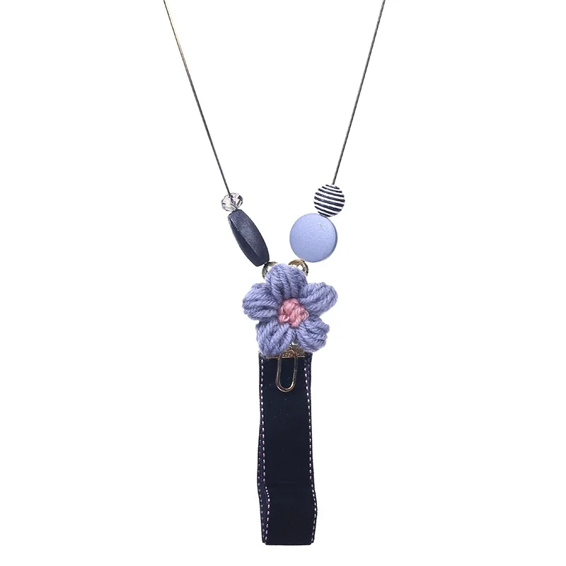 

Корейская мода Женская цепочка на свитер ожерелье ручной работы плетеный цветок ожерелье для фестиваля вечерние ринки ювелирные изделия