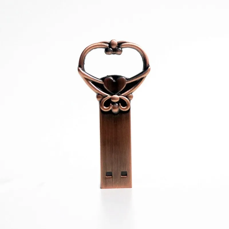 Usb флеш накопитель Творческий Медь Love Heart Shaped ГБ 4 8 16 32 64G 128G Pendrive Memory Flash Stick 256 U