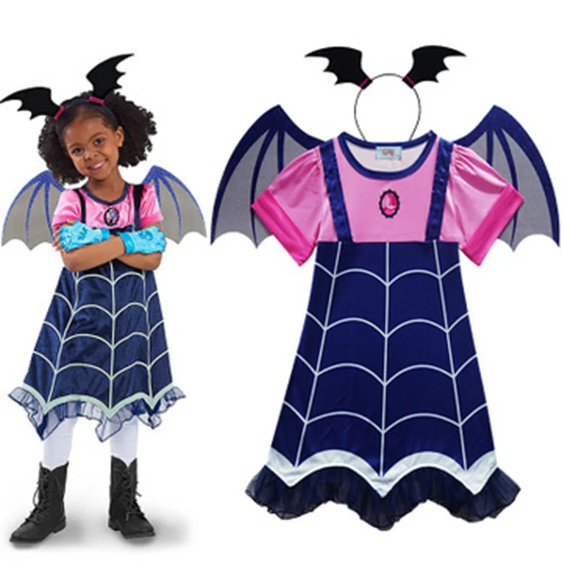 

2020 Girl Vampire Cosplay Costumes Children Summer Vampire Party Dress up Clothes Girls Halloween Christmas Birthday Gift
