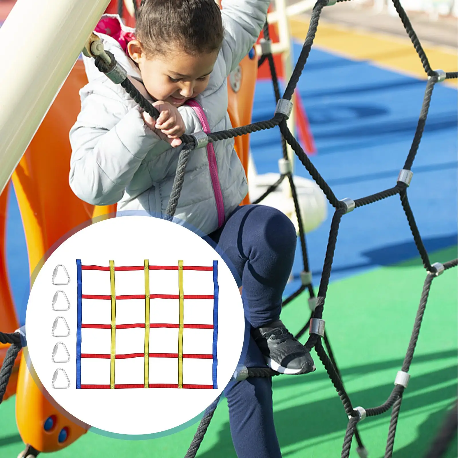 

1 Set Kids Playing Toy Colorful Ribbon Rope Net Physical Training Climbing Net