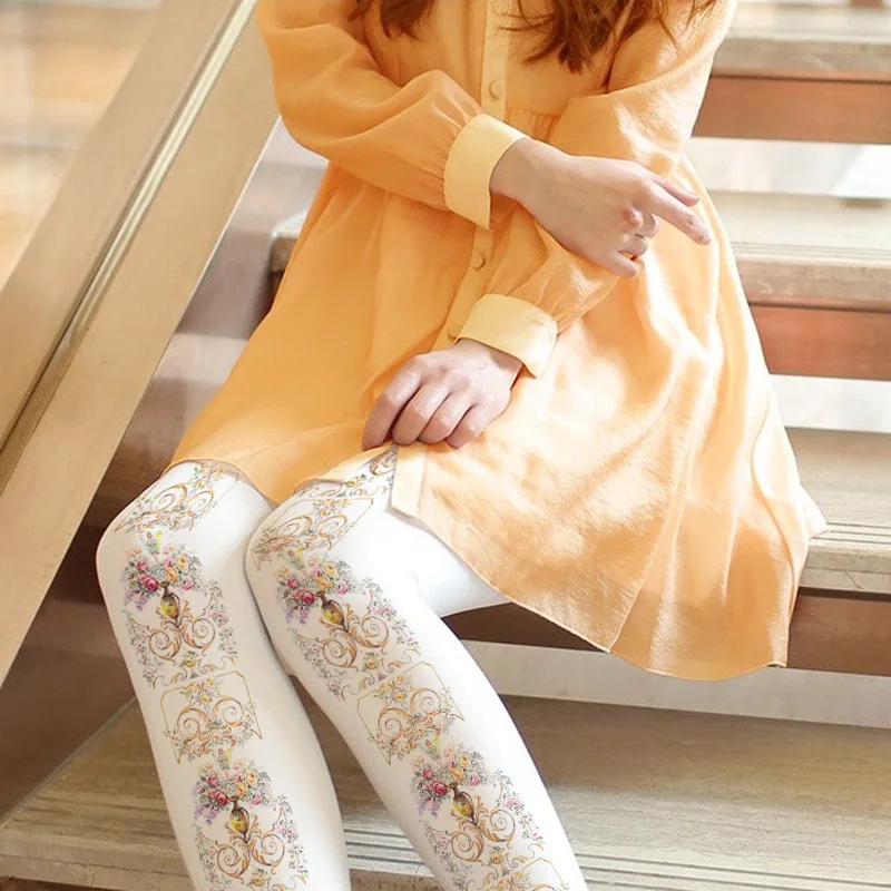 

Белые облегающие тонкие летние колготки для девочек в Стиле Лолита; Оптовая продажа и Прямая поставка