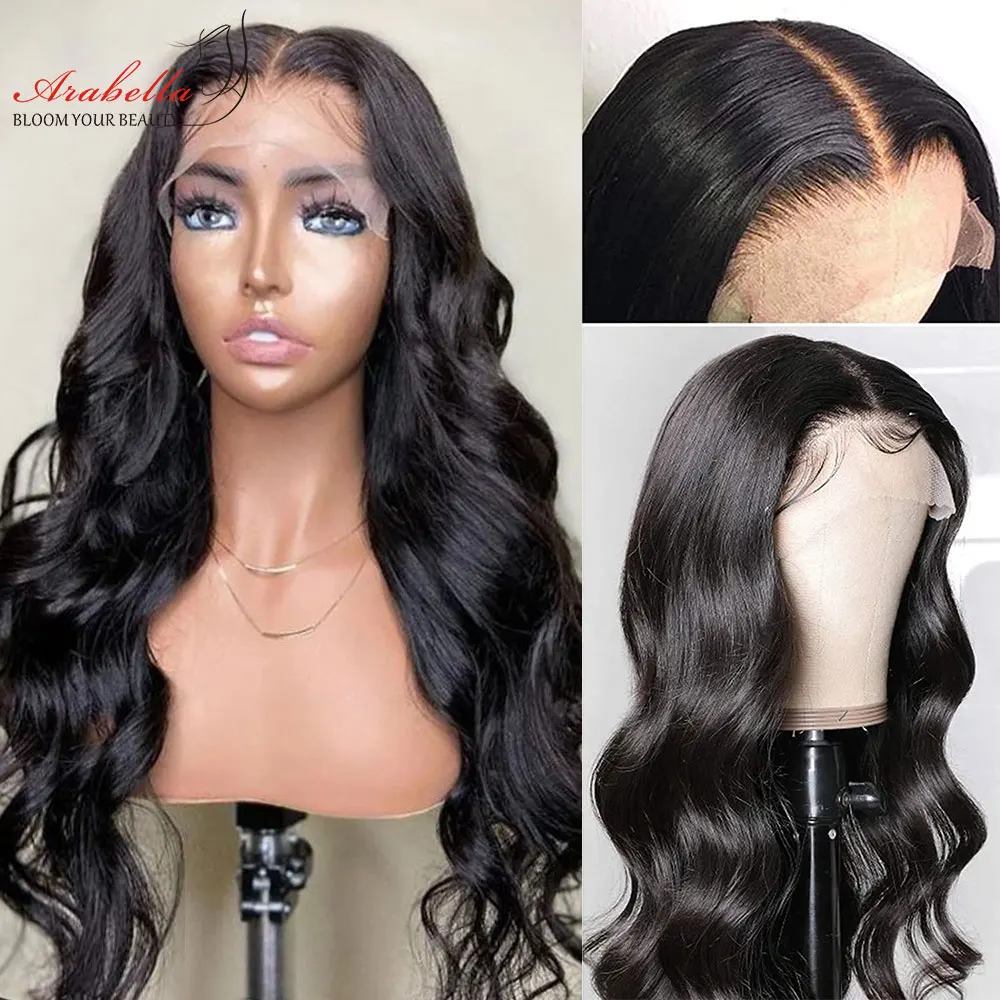 10A Body Wave Lace Front Wig 13x4 Human Hair Wigs With Baby Hair Pre Plucked Bleached Knots Arabella 13x5x2 Lace Frontal Wig