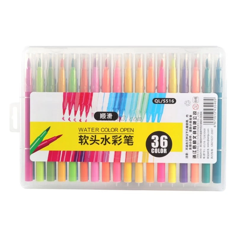 

12/24/36/48 Colors Soft Brush Watercolor Pen Marker Sketch Drawing Calligraphy Stationery Art Supplies