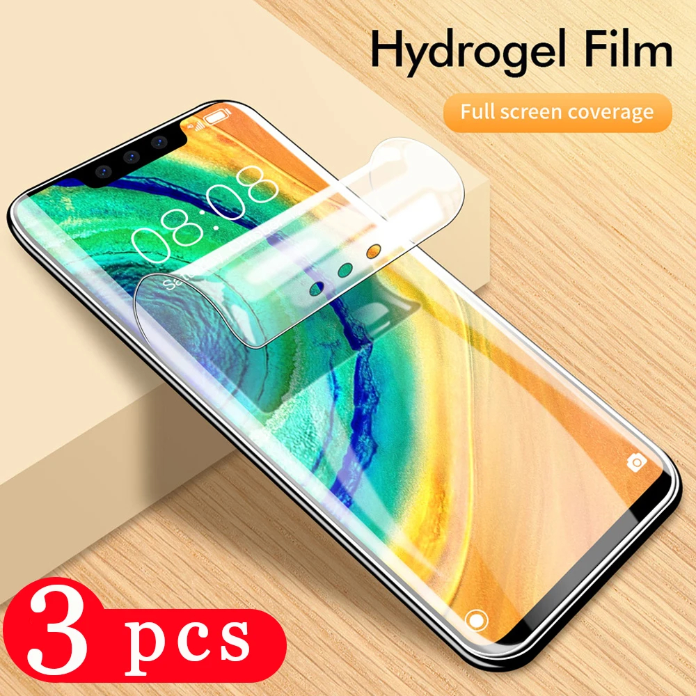 

3Pcs 9D full cover for huawei mate 20x 20 lite 30 pro hydrogel film protective phone screen protector Not Glass film smartphone
