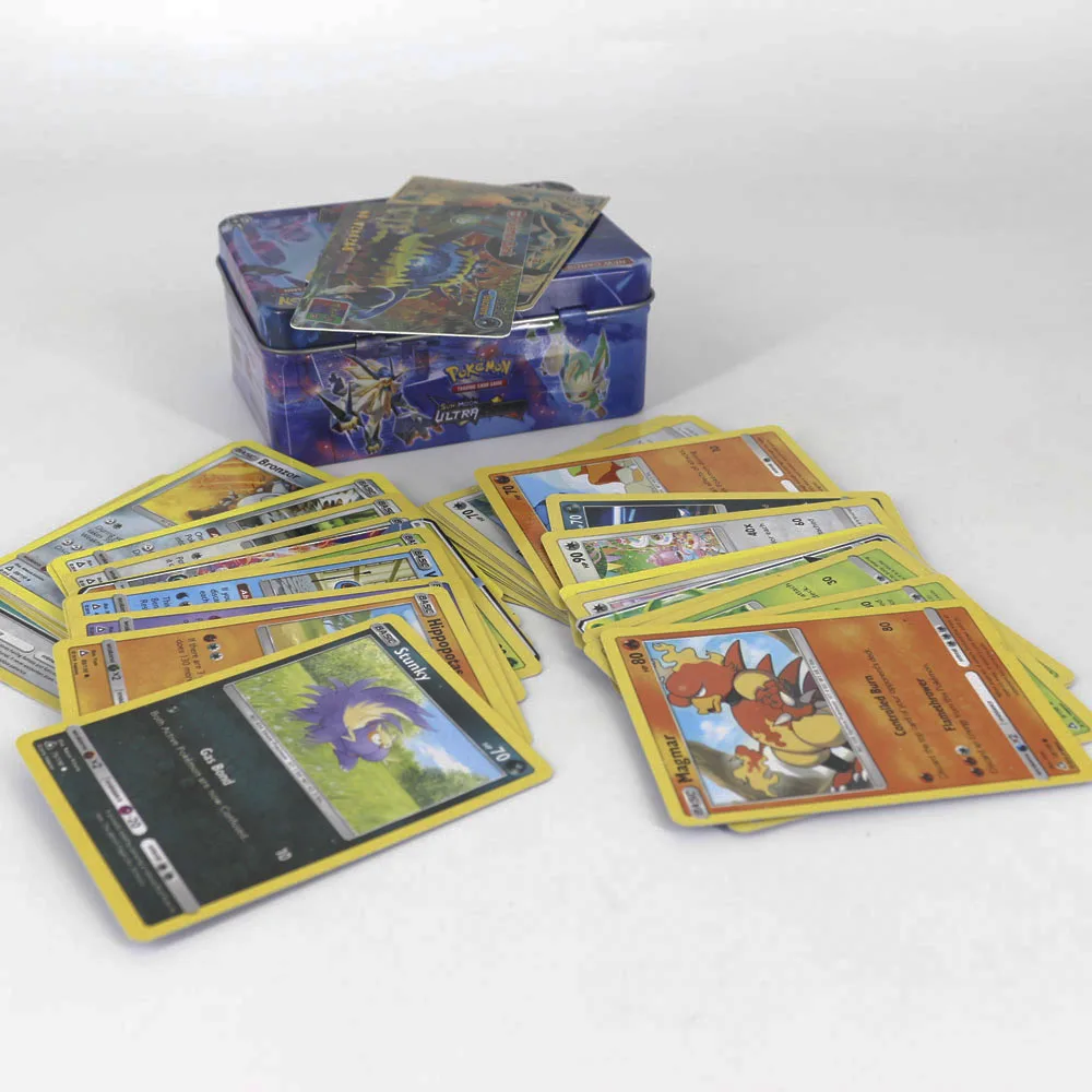Takara Tomy 42 шт. карты покемона для детей игральные коллекции игрушек в металлической