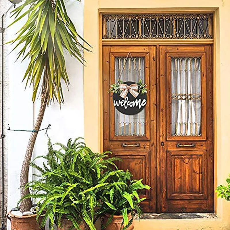 Guirnalda de algod&oacute;n con logotipo para decoraci&oacute;n de entrada, adornos para porche de bienvenida, granja, decoraci&oacute;n Bohemia para el hogar, decoraci&oacute;n r&uacute;stica de pared, 30cm-2