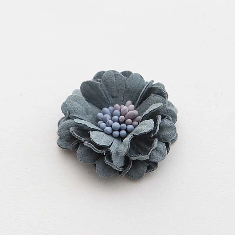 Blue gray 3 мм Мини ткань stamen цветы для девочек Детские аксессуары для волос корсаж и лента для волос diy материал - Цвет: Blue gray