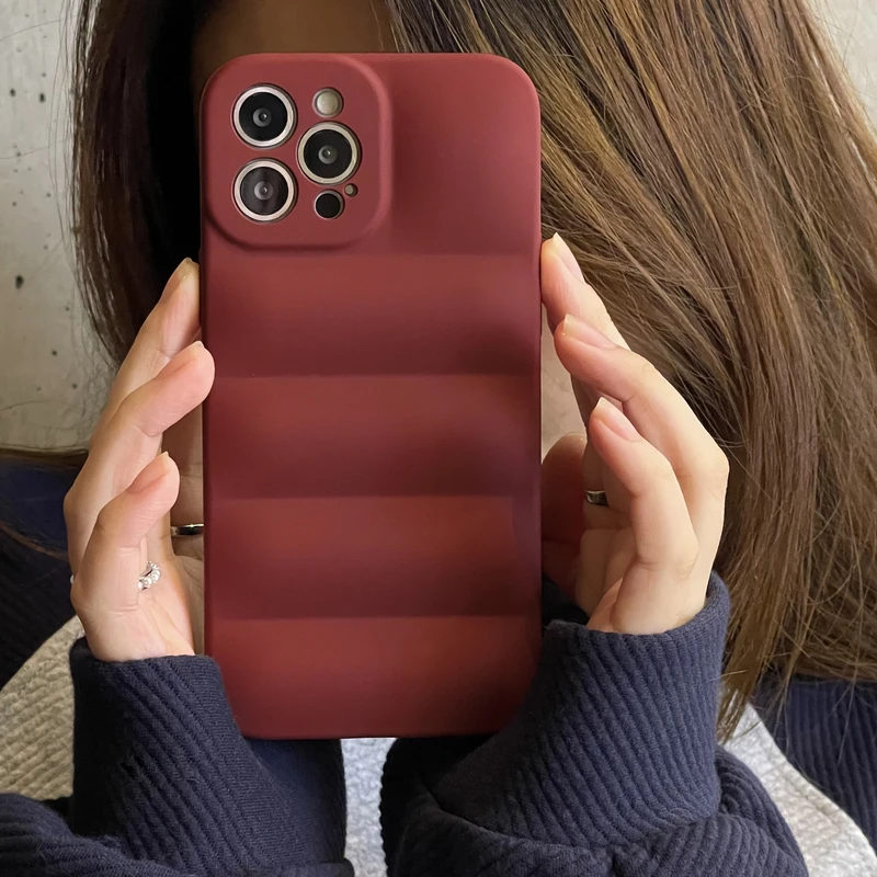 

2021 Winter down jacket 3D The Puffer Soft cloth Phone Case For iPhone 12 Pro 7 8 Plus X XS XR MAX 11 MiNi SE 2 13 Back cover