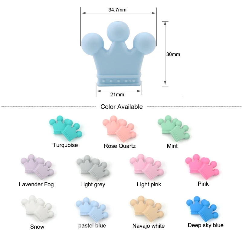 LOFCA-Cuentas de silicona sin BPA para dentici&oacute;n de beb&eacute;, accesorio de Clips para chupete, juguete para masticar, 50 Uds.-1