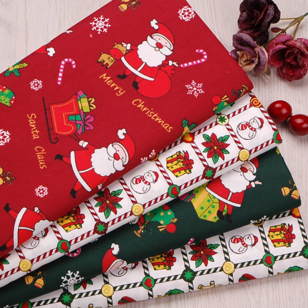 

10pcs Christmas Cotton Festive Patchwork DIY Small Cloth Bags Cloth Handkerchief Cloth DIY Craft Sewing Christmas Decoration