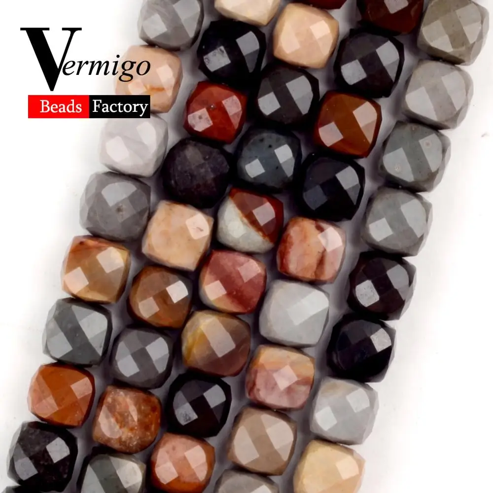 Граненые бусины из натурального камня Jaspers с изображением естественной Америки