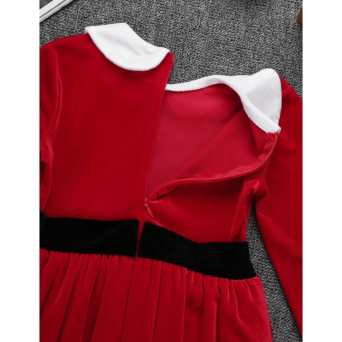 Платье детское из мягкого вельвета с поясом и шляпой | Детская одежда обувь