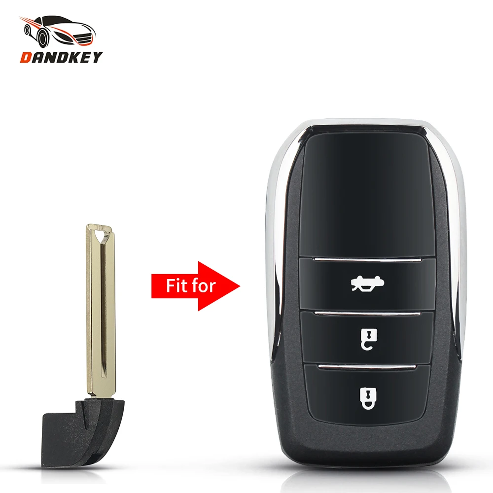 

Dandkey For Toyota Highlander Land Cruiser RAV4 2012 - 2015 Smart Remote Key Insert Emergency Blank Car Key Fob Uncut Blade