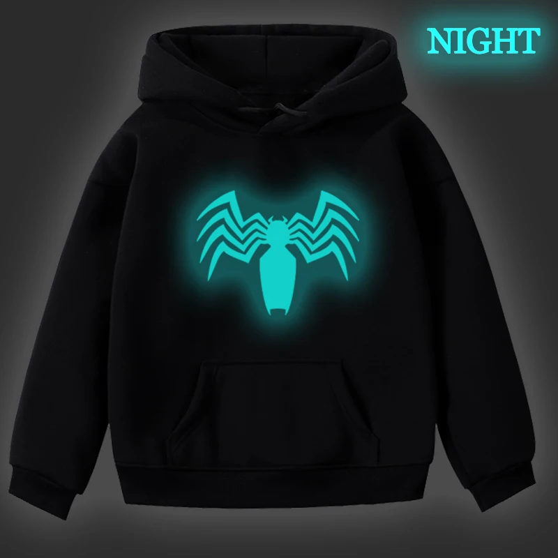 Hoodies 3 Новинка; светящиеся Детские толстовки с капюшоном для мальчиков; Детский свитер с принтом «Человек-паук»; толстовки для маленьких девочек; Повседневный пуловер; осенне-зимние топы - Цвет: Hoodies 3