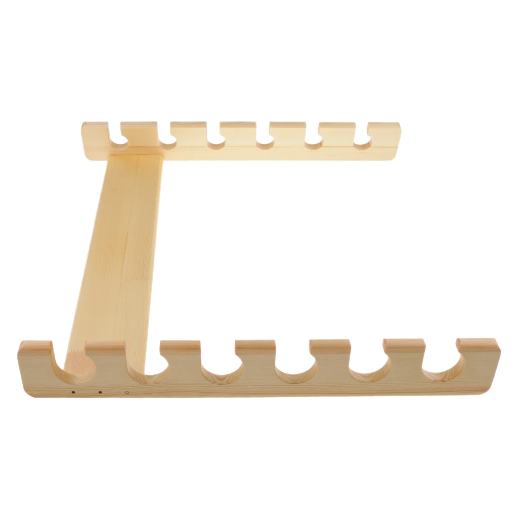 Fishing Rod Rack Storage 6-Rods Pole Wall Mount Horizontal Wood Holder | Спорт и развлечения