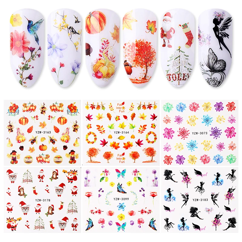 Водные переводные картинки с кленовыми листьями 1 лист водные наклейки для